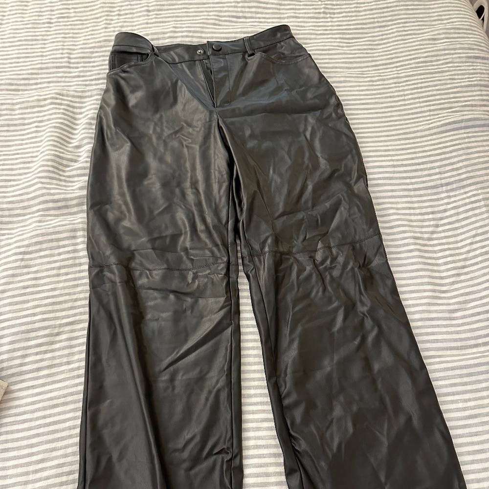 Zara black leather pants (size M)